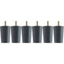Ver imagem 1 de Kit 6 Pés para Cama Box Solteiro 6cm Box Baú Preto Madeira