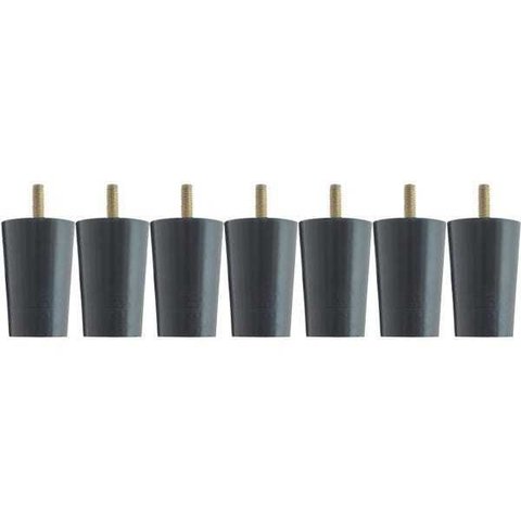 Kit 7 Pés para Cama Box Casal Pezinhos 6cm Preto em Madeira