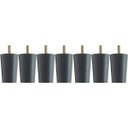 Ver imagem 1 de Kit 7 Pés para Cama Box Casal Pezinhos 6cm Preto em Madeira