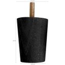 Ver imagem 3 de Kit 7 Pés para Cama Box Casal Pezinhos 6cm Preto em Madeira