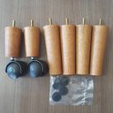 Ver imagem 2 de Kit de 6 Pés para Cama Box Solteiro Rodinhas para Móveis Pé Palito