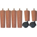 Ver imagem 1 de Kit de 6 Pés para Cama Box Solteiro Rodinhas para Móveis Pé Palito