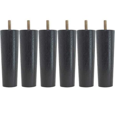 Kit 6 Pés para Cama Box Solteiro Pé para Móveis 13cm Preto