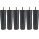Ver imagem 1 de Kit 6 Pés para Cama Box Solteiro Pé para Móveis 13cm Preto
