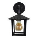 Ver imagem 2 de Kit 4 Arandela Colonial Nina Quadrada Vidro Liso E27 Bivolt Preto