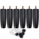 Ver imagem 1 de Kit 6 Pés de Madeira para Camas Box Solteiro Pé de Cama 13cm Preto Pés para Móveis
