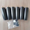 Ver imagem 2 de Kit 6 Pés de Madeira para Camas Box Solteiro Pé de Cama 13cm Preto Pés para Móveis