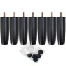 Kit 07 Pés de Madeira para Camas Box Casal Pé de Cama 13cm Pés para Móveis Preto - 1