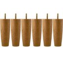 Ver imagem 1 de Kit 6 Pés para Cama Solteiro 12cm Pé de Cama Box em Madeira