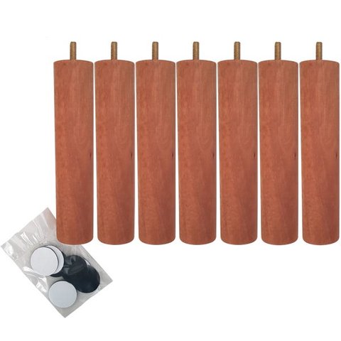 Kit 7 Pé para Cama Box Casal Pés de Madeira 20cm Pé Palito Pés para Móveis Mel