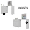 Ver mais imagens de Penteadeira Camarim Belle com Espelho e LED 1 Gaveta MDF-MDP Branco Mpozenato