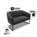 Ver imagem 6 de Sofá Namoradeira e 2 Poltronas Base Industrial Preto Stella Sued Preto D03 - D'Rossi