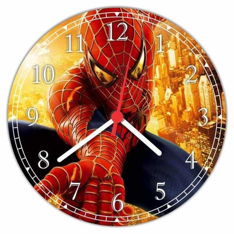 Relógio De Parede Homem Aranha Super Heróis Quarto Sala