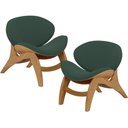 Ver imagem 1 de Kit 2 Poltronas Decorativa Orgânica Sala Living Kadosh L02 Suede Verde Musgo
