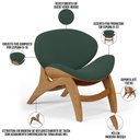 Ver imagem 2 de Kit 2 Poltronas Decorativa Orgânica Sala Living Kadosh L02 Suede Verde Musgo