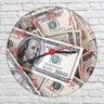 Relógio De Parede Dinheiro Dollar Finanças Decorar Interiores Salas - 4