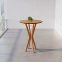 Ver imagem 2 de Kit Mesa e Cadeiras Simpatia Bistrô 4 Lugares Redonda MDF Amadeirado JCM Movelaria 72cm