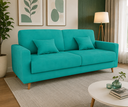Ver imagem 1 de Sofá Cama 3 Lugares Emilia Reclinável Veludo Verde Menta - Matrix