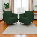 Ver imagem 1 de Kit 2 Poltronas Decorativa para Sala Recepção Escritório Consultório Reforçada Eliza Tecido Suede