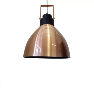 Pendente Oviedo Cobre Interno Preto 1E27 PD300/CO_PT Kin Ligth