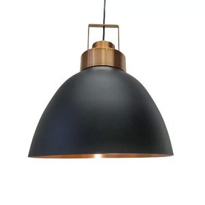 Pendente Oviedo Preto Interno Cobre 1E27 PD300/PT_CO Kin Ligth