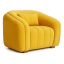 Ver imagem 3 de Poltrona Lilian Luxo Recepção Escritório Suede Bege:amarelo/liso