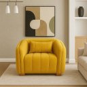 Ver imagem 1 de Poltrona Lilian Luxo Recepção Escritório Suede Bege:amarelo/liso