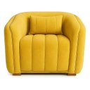 Ver imagem 2 de Poltrona Lilian Luxo Recepção Escritório Suede Bege:amarelo/liso