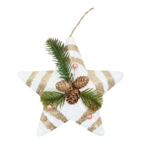Enfeite Árvore Natal Pendente Natalino Estrela de Natal 28cm