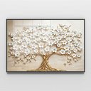 Ver imagem 3 de Quadro Decorativo Árvore da Vida Flores Brancas Sala Quarto Casa Escritório