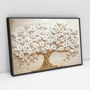 Ver imagem 2 de Quadro Decorativo Árvore da Vida Flores Brancas Sala Quarto Casa Escritório