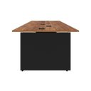 Ver imagem 5 de Plataforma de Trabalho 6 Lugares Pé Painel MDF-MDP 360cm Nogal com Preto F5 Office