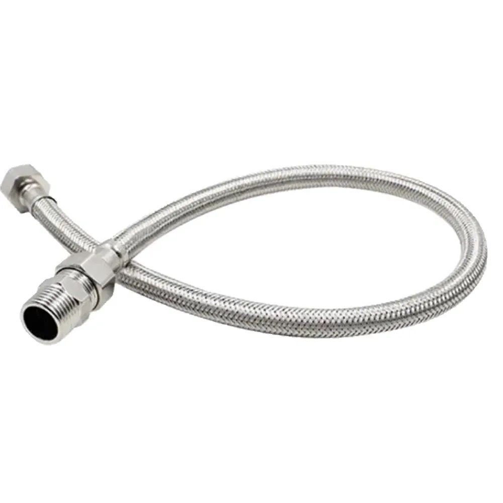 Engate Rabicho 1/2 Polegada 60cm Kit 36 uni Aço Inox Trançado Macho Femea Flexivel Aquecedor Manguei - 3