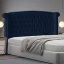 Ver imagem 2 de Cabeceira de Cama Box Toquio Casal Queen 160 Cm Suede Azul Marinho Eli Móveis e Decoração