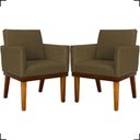 Ver imagem 1 de Kit 2 Poltronas Decorativa para Sala Recepção Consultório Escritório Base em Madeira Divine