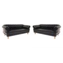 Ver imagem 1 de Dois Sofás Chesterfield Capitone Elisabeth Corano Preto 1,80cm