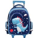 Ver imagem 3 de Mochila Infantil De Rodinha Escolar Menino Dinossauro Astronauta AstroDino Carrinho Pequena Costas -