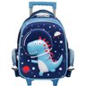 Mochila Infantil De Rodinha Escolar Menino Dinossauro Astronauta AstroDino Carrinho Pequena Costas - - 3