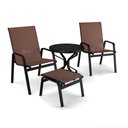 Ver imagem 1 de Conjunto de 2 Cadeiras Ripado Alumínio Preto Tela Marrom