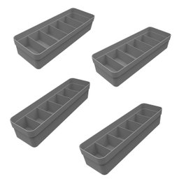 Kit 4 Colmeias Organizadoras Organizador de Gaveta Logic Chumbo - 1