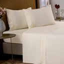 Ver imagem 1 de Jogo de Cama King Liso com Renda 4 Peças Pérola Exclusive