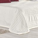 Ver imagem 2 de Kit Cobre Leito Colcha Dobby King 3 Peças Matelado 180 Fios - Marfim