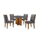 Ver imagem 2 de Conjunto Sala de Jantar Mesa Olímpia 90cm Mdf Canto Reto e 4 Cadeiras Liz Moderna