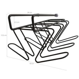 Porta Copos Suspenso Organizador De Armário Encaixe Cozinha Grafite - 8 Porta Copos Suspenso Organizador De Armário Encaixe Cozinha Grafite - 8