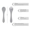 Kit Alimentação Bebe Prato Com Tampa Copo Garfo Colher Silicone BLW Cinza - 10