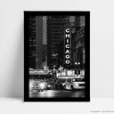 Ver imagem 1 de Quadro Decorativo Monumento Cidade Chicago em Moldura Caixa Tacolado Moldura Caixa Alta 4,5cm Branca