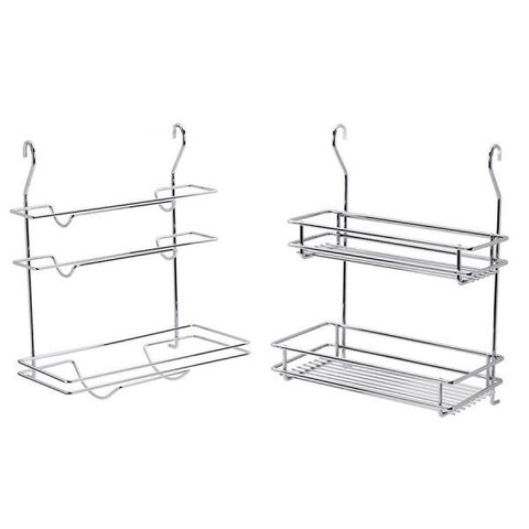 KIT UTENSILIOS CROMADO PARA PAREDE DE COZINHA