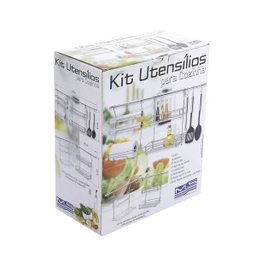 KIT UTENSILIOS CROMADO PARA PAREDE DE COZINHA - 3
