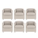 Ver imagem 2 de Kit 6 Poltronas Decorativa Tilla Matérial Sintético Bege - Twdecora Bia