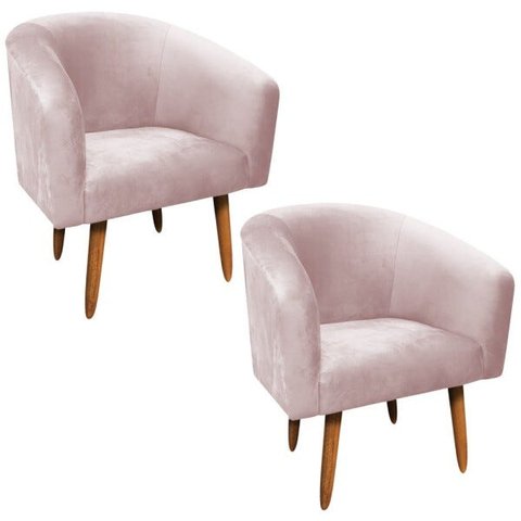 Kit 2 Poltronas Stella Peach Rose - D'Rossi